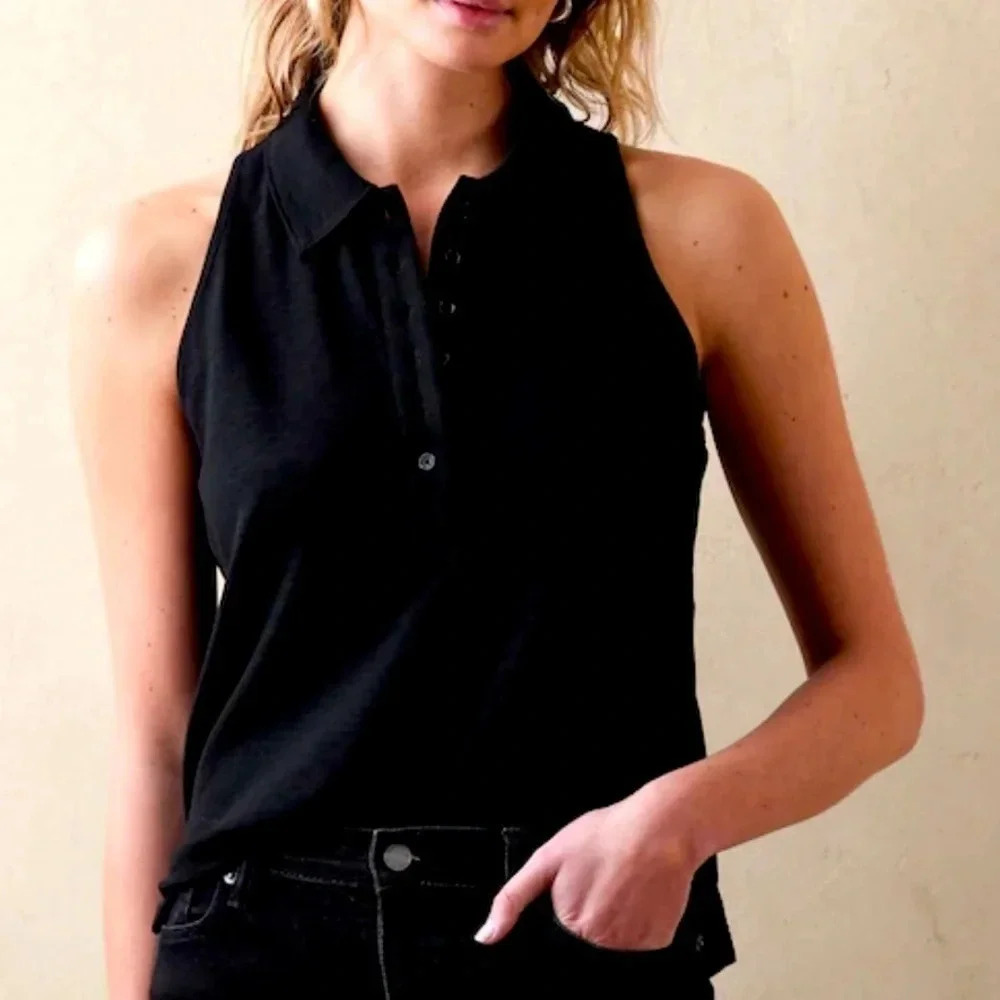 Banana Republic Slub Ribbed Polo Tank